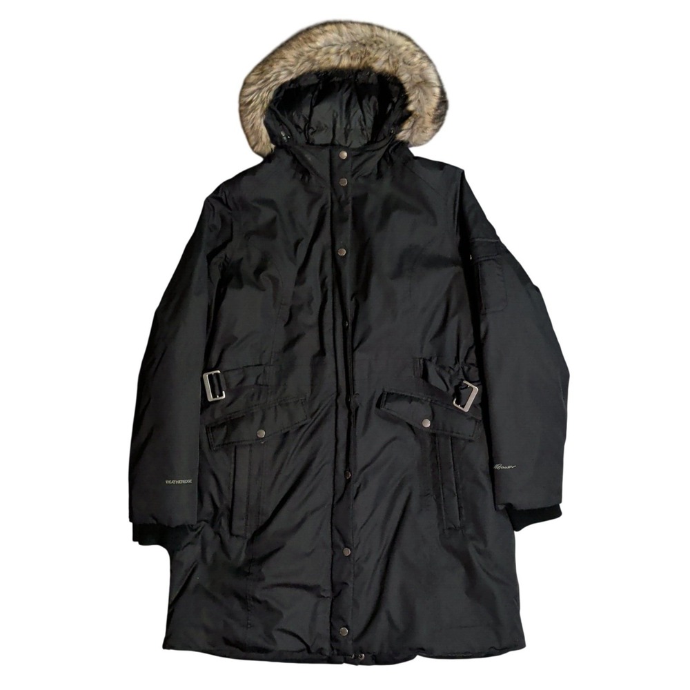 Eddie Bauer Weatheredge Superior 3.0 Down Parka Coat Womens Size XL Black Hooded